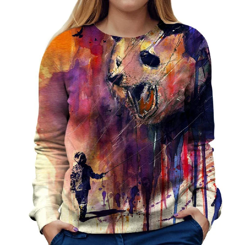 Out To Play Womens Sweatshirt Hoodie with Stripes Bold Sporty
