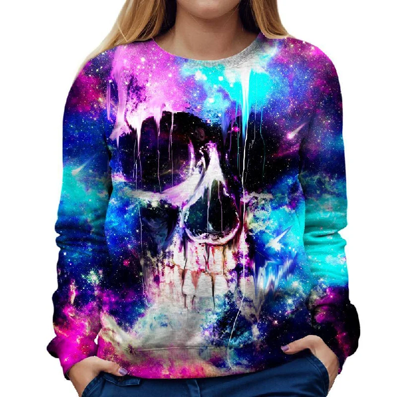 Space Skull Womens Sweatshirt Hoodie with Earth Tones Natural Calm