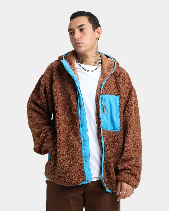 HUF Fort Point Sherpa Jacket Dust Brown Print Jacket Jacquard Jacket Patchwork Jacket HUF Fort Point Sherpa Jacket Dust Brown Print Jacket Jacquard Jacket Patchwork Jacket