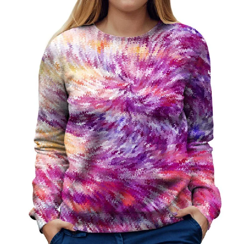 Squiggly Colors Womens Sweatshirt Hoodie with Back Slit Movement Comfort