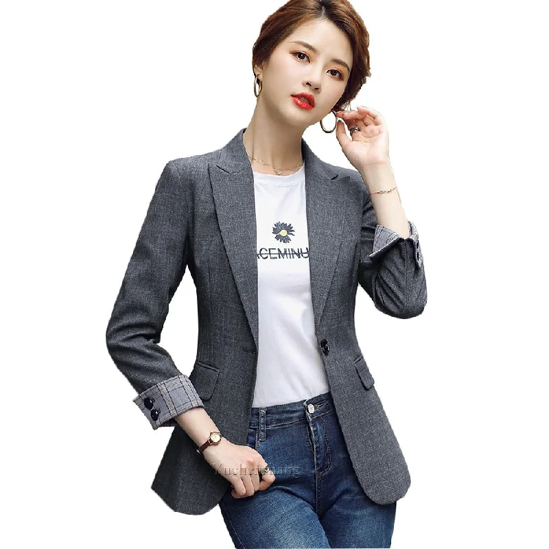 Wjczt Fashion 2022 Design Blazer Jacket Women's Green Black Blue Solid Tops For Office Lady Wear Size S-4XL Print Jacket Jacquard Jacket Patchwork Jacket Wjczt Fashion 2022 Design Blazer Jacket Women's Green Black Blue Solid Tops For Office Lady Wear Size S-4XL Print Jacket Jacquard Jacket Patchwork Jacket