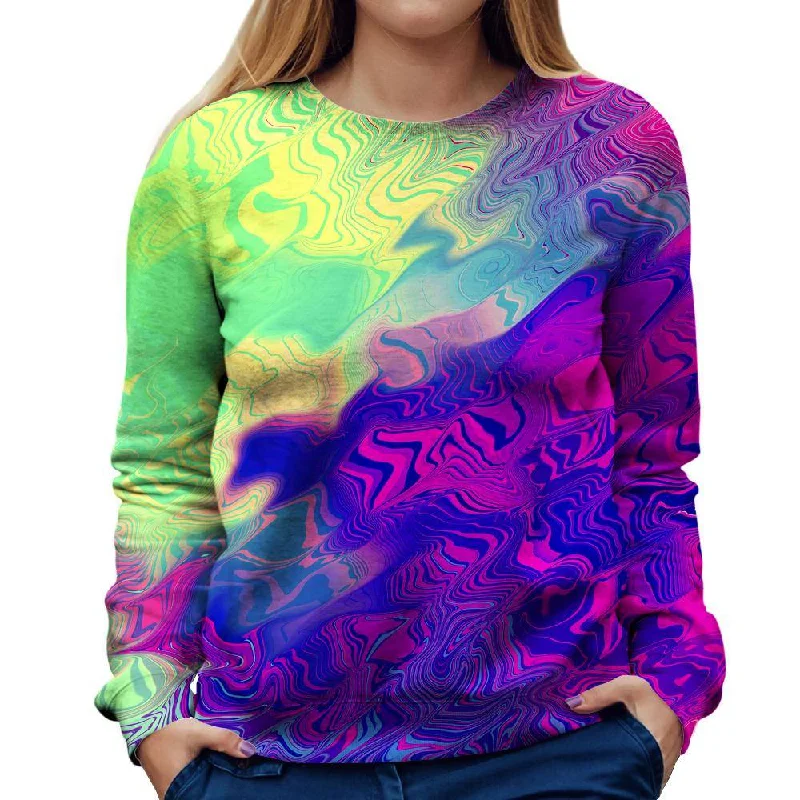 Merge Womens Sweatshirt Hoodie with Rolled Sleeves Casual Relaxed