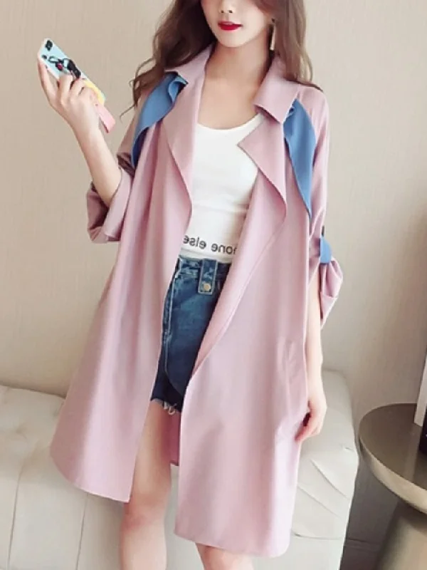 Wjczt Spring Autumn Thin Lapel Windbreaker Women's Loose Medium Length Coat Casual Street Clothes Trench Coat Jacket Top Coats Women Jersey Jacket Tulle Jacket Batik Jacket Wjczt Spring Autumn Thin Lapel Windbreaker Women's Loose Medium Length Coat Casual Street Clothes Trench Coat Jacket Top Coats Women Jersey Jacket Tulle Jacket Batik Jacket