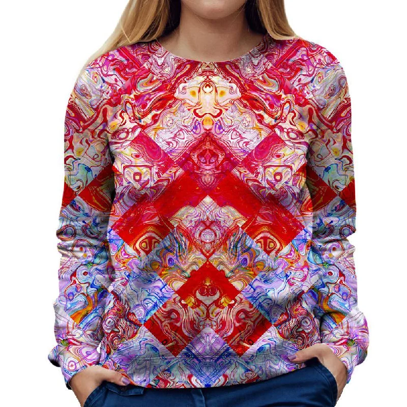 Red Secret Womens Sweatshirt Hoodie with Typography Text Message