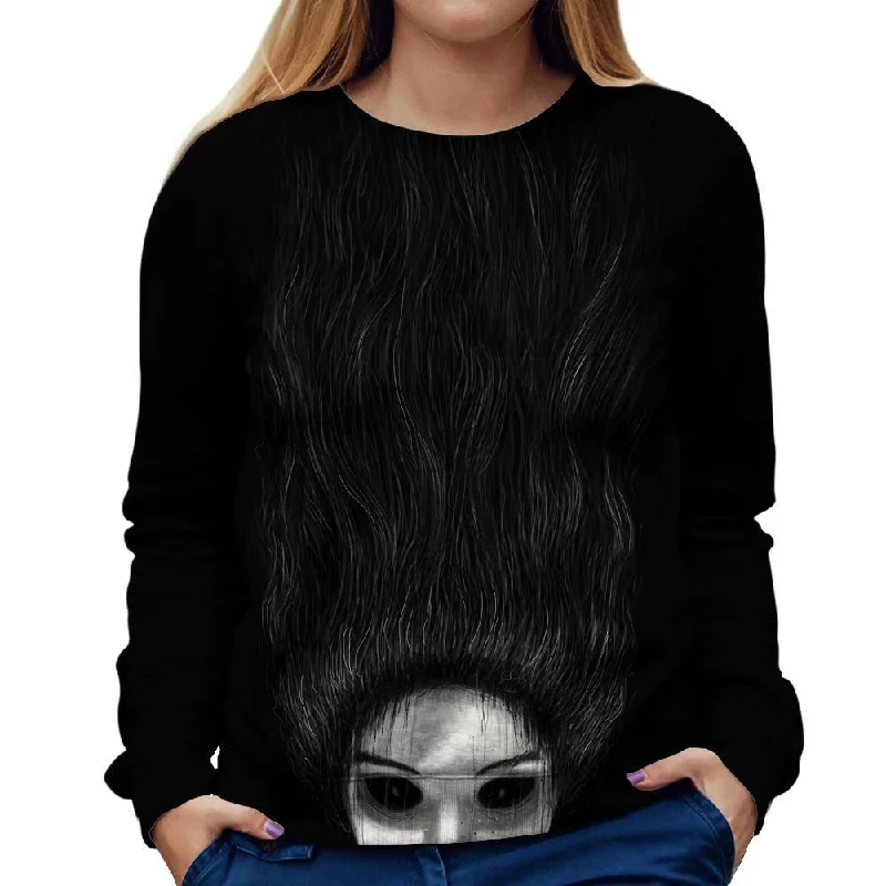 Haunted Womens Sweatshirt Hooded Sweatshirt Casual Wear Street Style