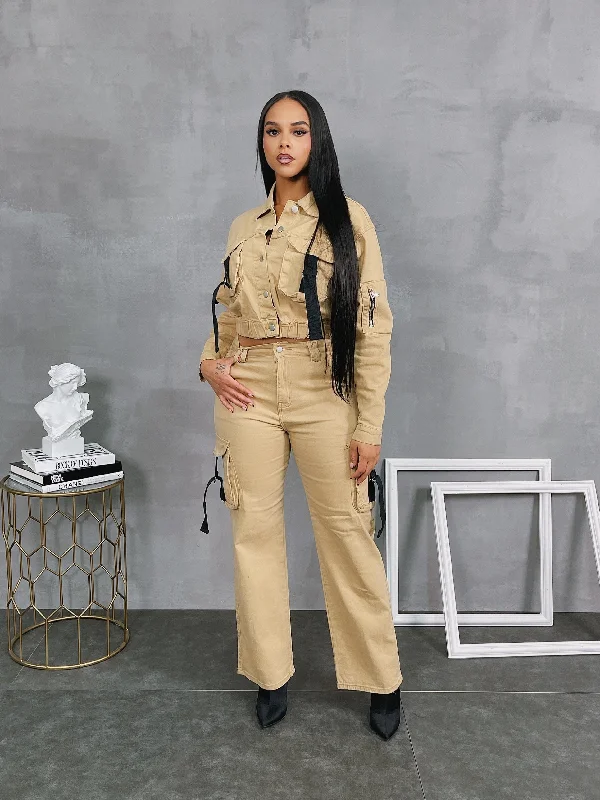 30565+30501P - UTILITY CARGO JACKET & PANTS SET Satin Jacket Silk Jacket Chiffon Jacket 30565+30501P - UTILITY CARGO JACKET & PANTS SET Satin Jacket Silk Jacket Chiffon Jacket
