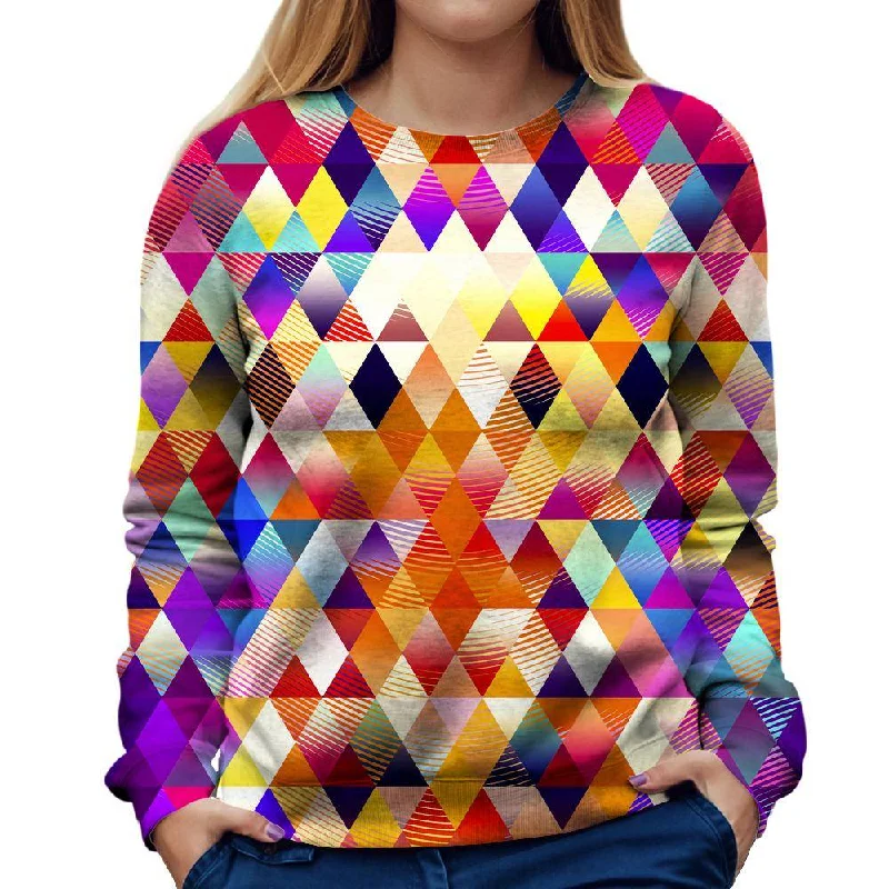 Triangles Womens Sweatshirt Hoodie with Earth Tones Natural Calm