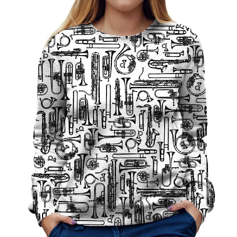 Horn Instruments Womens Sweatshirt Hoodie with Slim Fit Tailored Modern