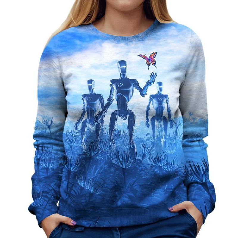 Tech Meets Nature Womens Sweatshirt Zip Hoodie Drawstring Kangaroo Pocket