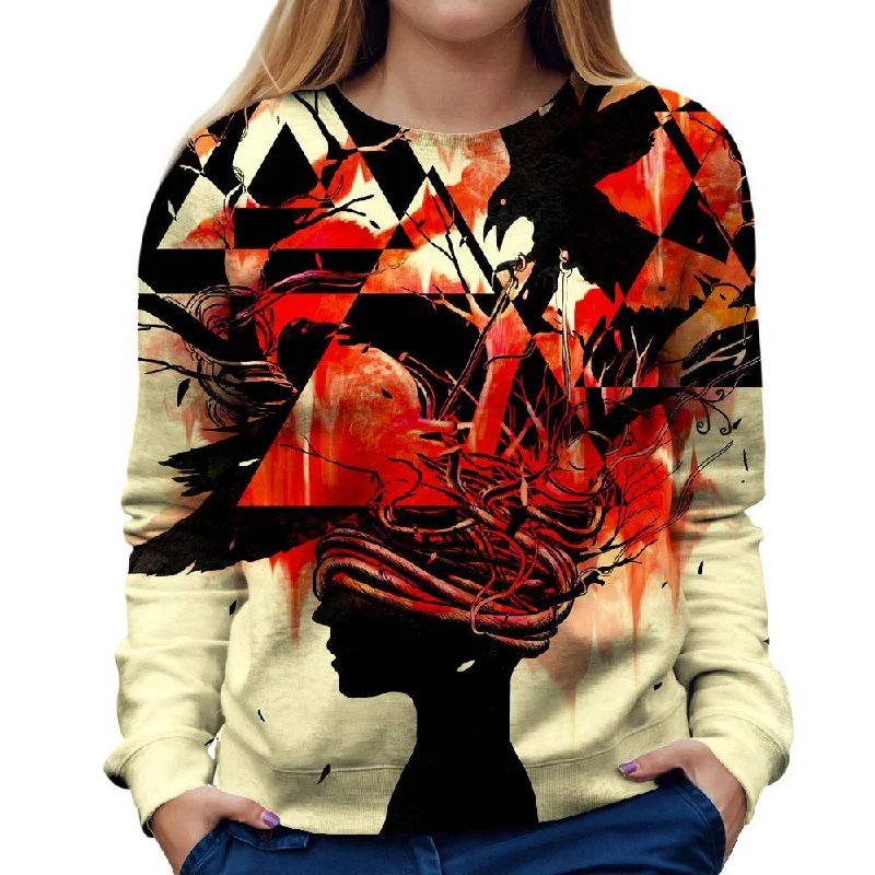 Mindless Womens Sweatshirt Hoodie with Color Block Contrast Stylish