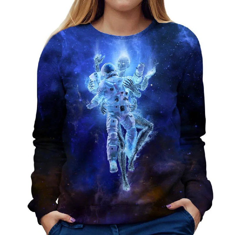 Deep Space Embrace Womens Sweatshirt Hoodie with Button Classic Timeless