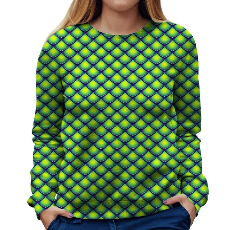 Dragon Scales Womens Sweatshirt Hoodie with Ribbed Neckline Snug Warm