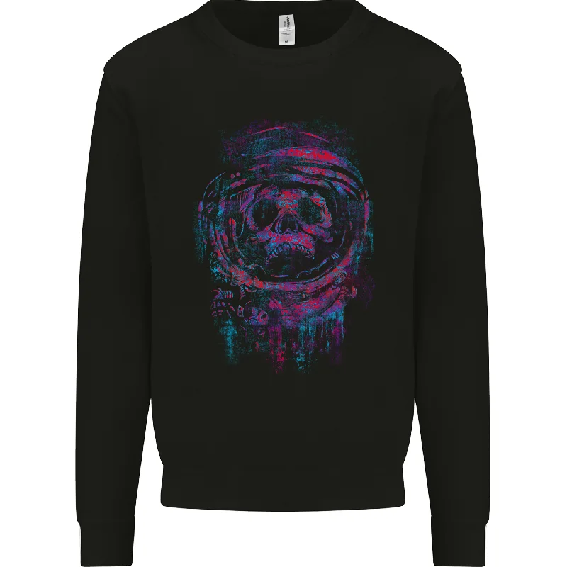 Astro Skull Astronaut Space Mens Sweatshirt Jumper Hoodie with Hem Elastic Stretchable Comfortable Astro Skull Astronaut Space Mens Sweatshirt Jumper Hoodie with Hem Elastic Stretchable Comfortable