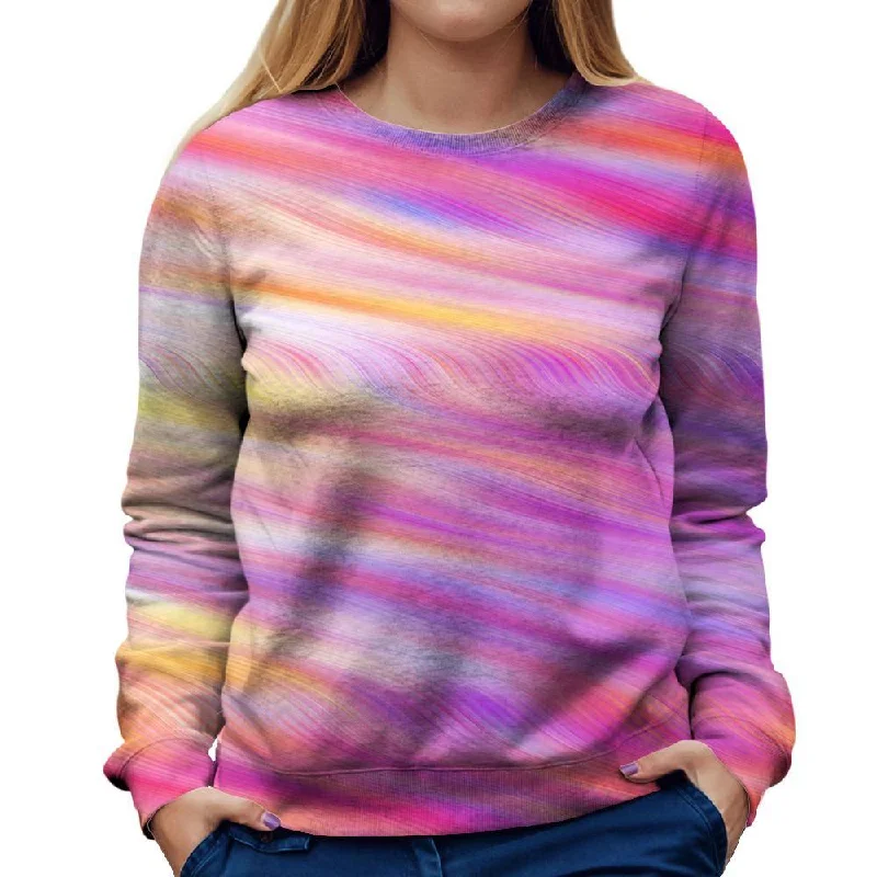 Pink Flow Womens Sweatshirt Hoodie with Drop Shoulder Relaxed Streetwear
