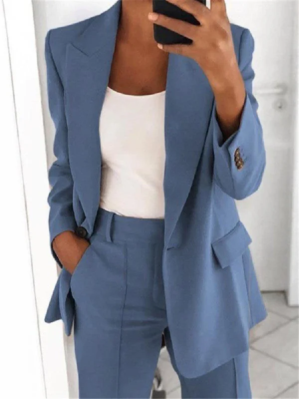 Wjczt Fashion Lapel Slim Cardigan Temperament Suit Sports Coat Femininity Slim Ladies Casual Jacket Women's Wear Blazer Women Single Herringbone Jacket Checkered Jacket Solid Jacket Wjczt Fashion Lapel Slim Cardigan Temperament Suit Sports Coat Femininity Slim Ladies Casual Jacket Women's Wear Blazer Women Single Herringbone Jacket Checkered Jacket Solid Jacket