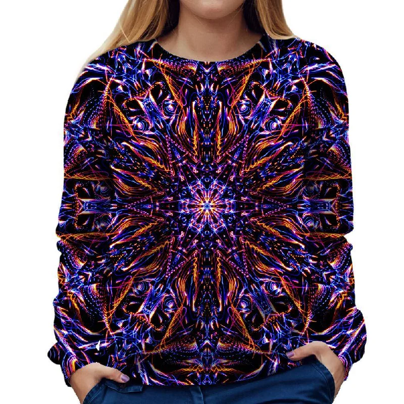 Abstract Design Womens Sweatshirt Hoodie with Reflective Safety Nightwear