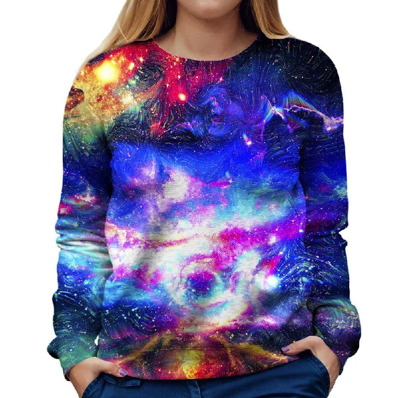 Lucid Galaxy Womens Sweatshirt Hoodie with Ribbed Cuffs Snug Fit Comfort