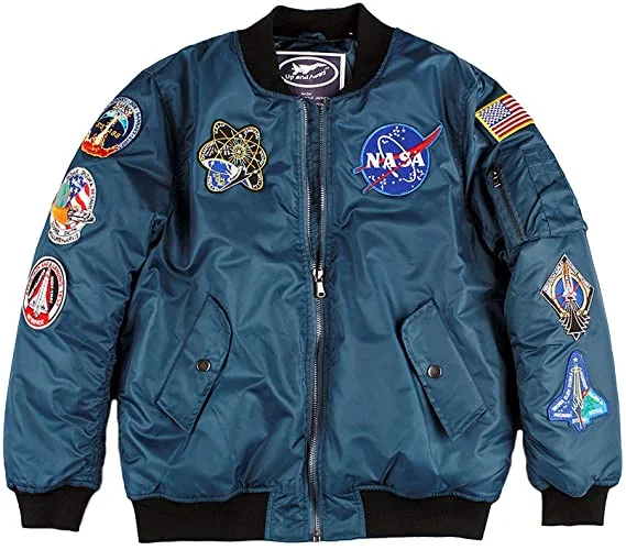 Space Shuttle Jacket Adult Front Pockets Side Pockets Patch Pockets