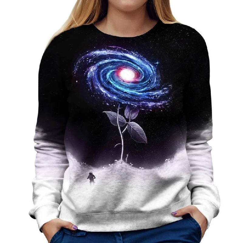 My Little Flower Womens Sweatshirt Hoodie with Emblem Brand Identity
