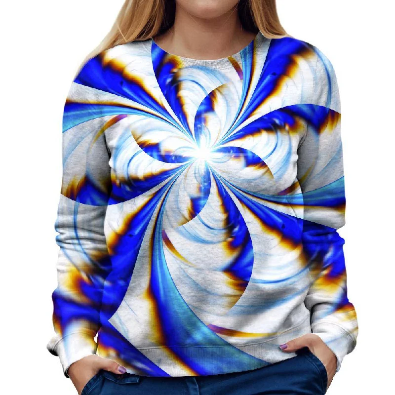 Blue Whirl Womens Sweatshirt Hoodie with Mesh Breathable Sporty