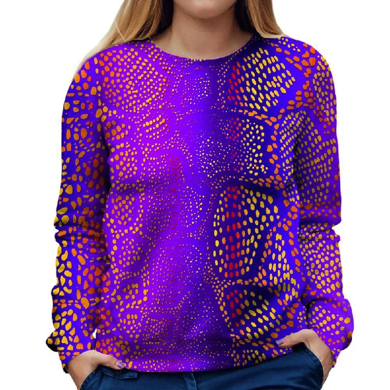 Many Dots Womens Sweatshirt Hoodie with Zipper Placket Modern Functional