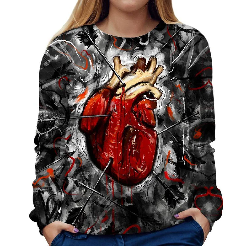 Heart And Arrows Womens Sweatshirt Hoodie with Logo Branding Identity