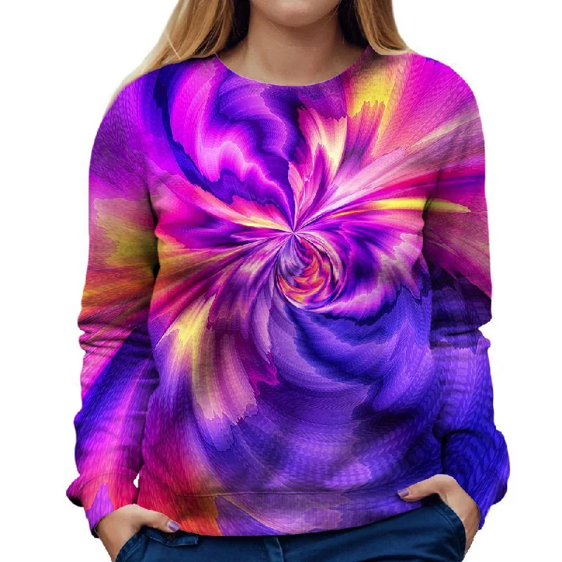 Purple Zoom Womens Sweatshirt Hoodie with Drawcord Adjustable Secure