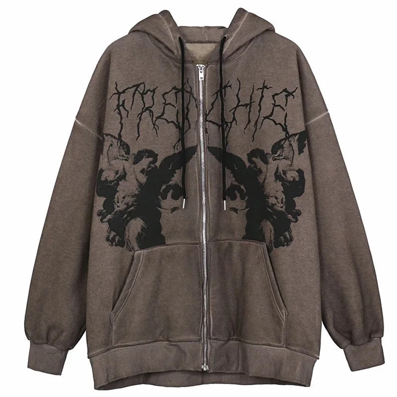 Hip-Hop Hoodie | Angel Print Hoodie | Hip Hop Streetwear Hoodie | Unisex Hoodies | Punk Hoodie | Korean Style Hoodie | Y2K Harajuku Hoodie Hoodie with Belted Waist Structured Tailored Hip-Hop Hoodie | Angel Print Hoodie | Hip Hop Streetwear Hoodie | Unisex Hoodies | Punk Hoodie | Korean Style Hoodie | Y2K Harajuku Hoodie Hoodie with Belted Waist Structured Tailored