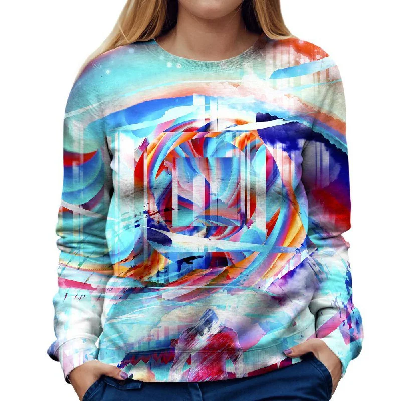 Abstract Square Womens Sweatshirt Hoodie with Elastic Cuffs Stretchable Comfortable