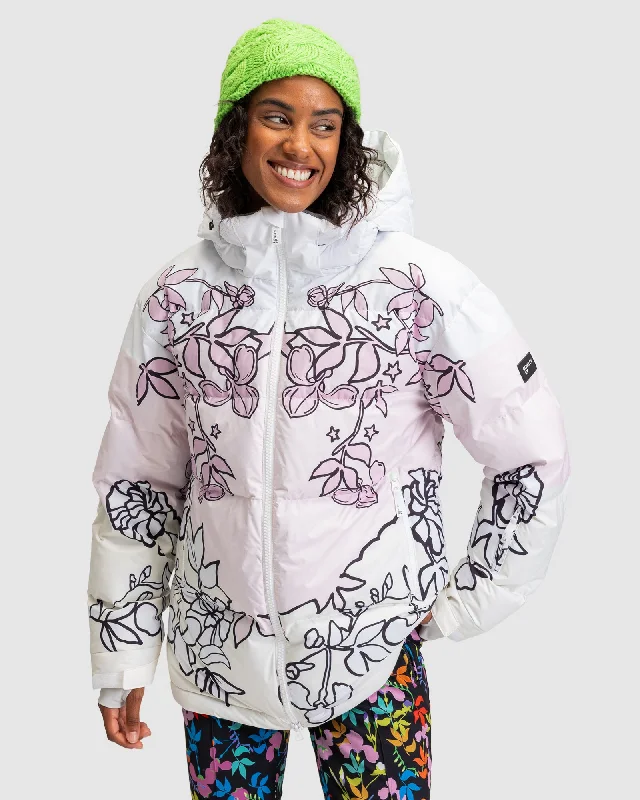 Womens Roxy X Rowley Puffer Snow Jacket Stand-Up Collar Roll-Neck Collar Turtle Neck Womens Roxy X Rowley Puffer Snow Jacket Stand-Up Collar Roll-Neck Collar Turtle Neck