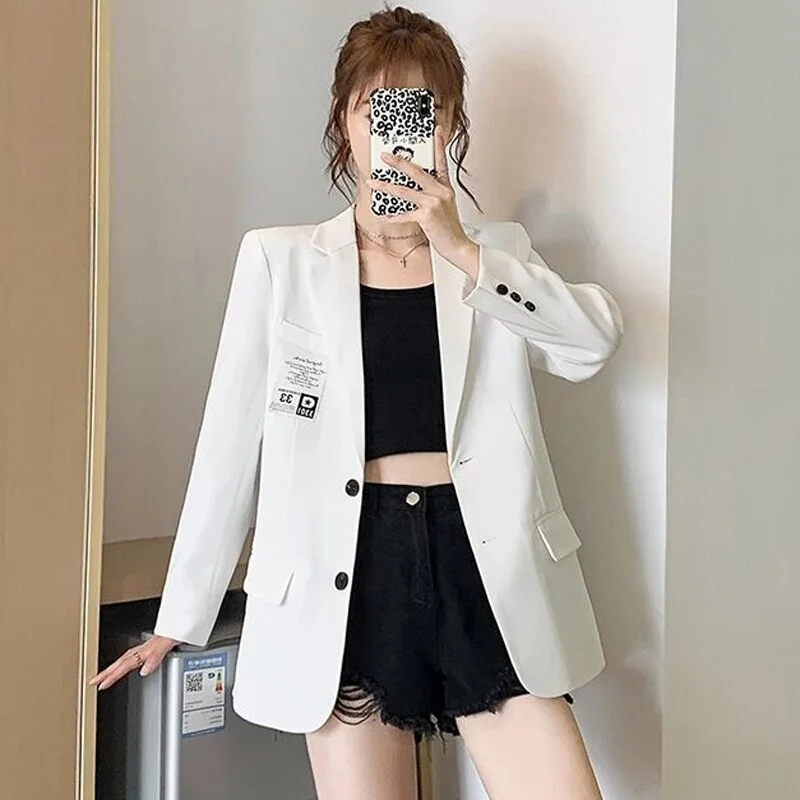 Wjczt Autumn Design Blazer Women White Solid Suit Jackets Loose Causal Tailored Coat Korean Fashion Lady Office Outwear New Jacket Blazer Coat Wjczt Autumn Design Blazer Women White Solid Suit Jackets Loose Causal Tailored Coat Korean Fashion Lady Office Outwear New Jacket Blazer Coat