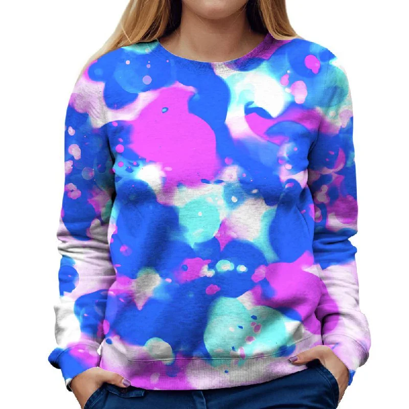 Abstract Splatter Womens Sweatshirt Hoodie with Hem Drawcord Adjustable Customizable