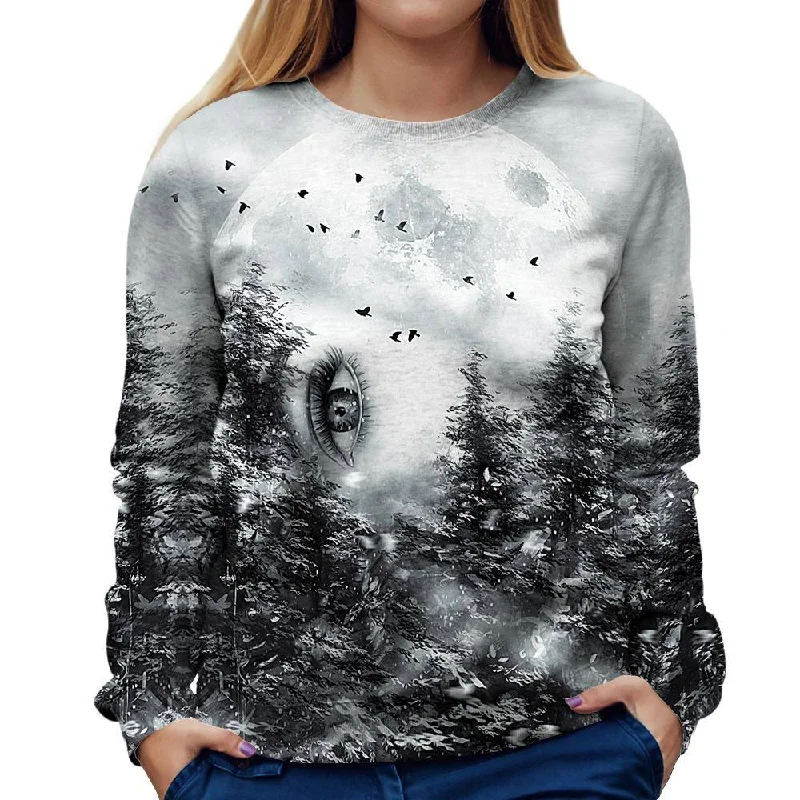 The Watcher Womens Sweatshirt Hoodie with Camouflage Military Edgy