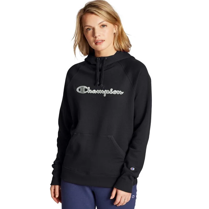 Champion Womens Powerblend Pullover Hoodie Chainstitch Logo Hoodie with Slim Fit Tailored Modern