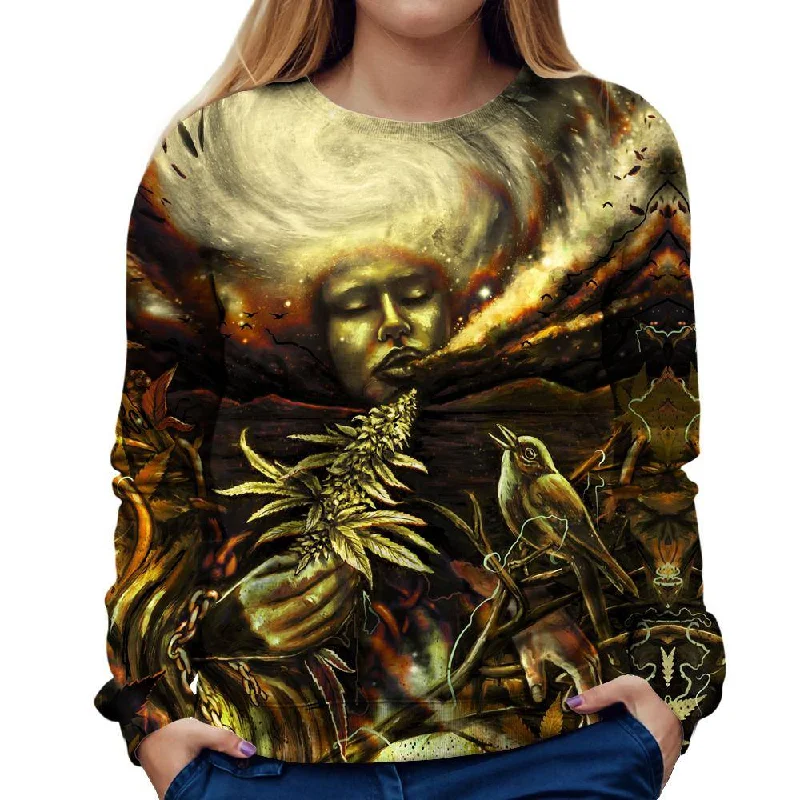Sense Of Freedom Womens Sweatshirt Hoodie with Camouflage Military Edgy