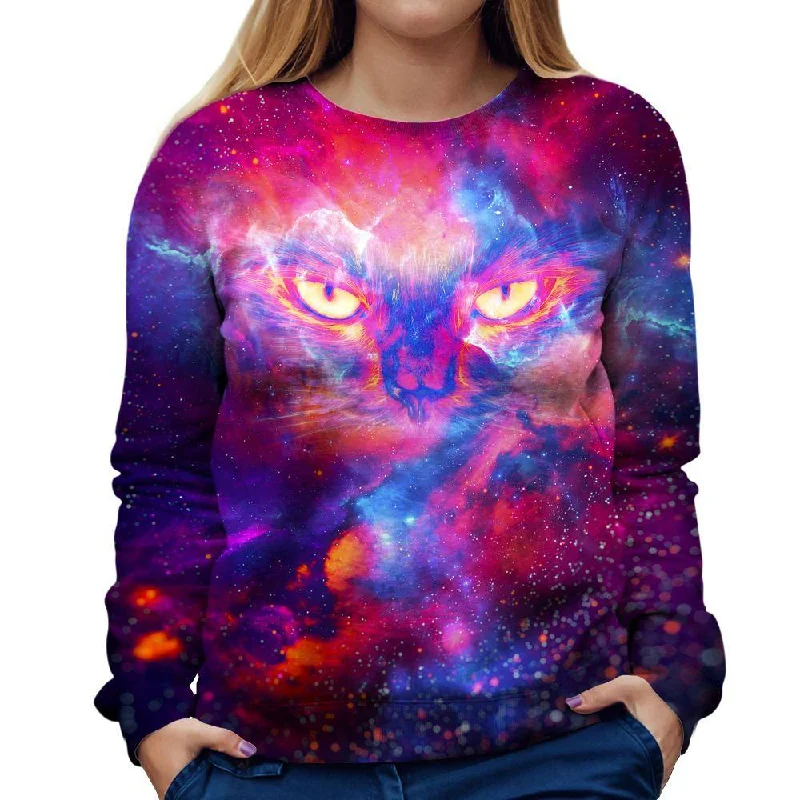 Kitty Universe Womens Sweatshirt Hoodie with Relaxed Fit Easy Casual
