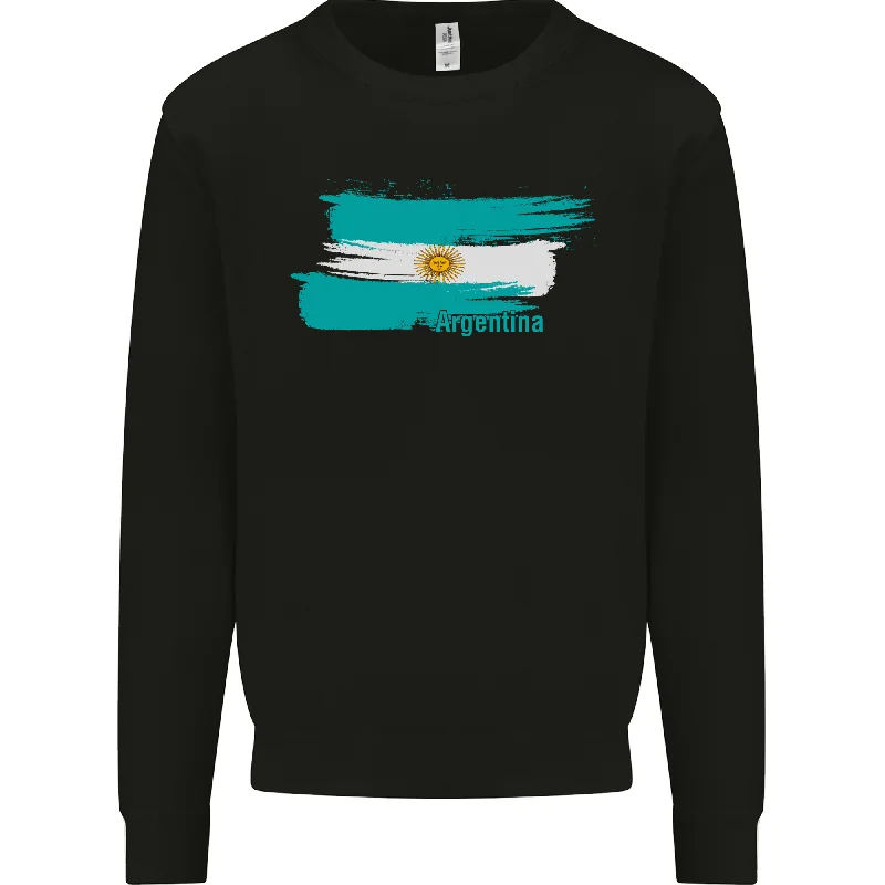 Argentina Football Distressed Flag Mens Sweatshirt Jumper Hoodie with Hem Patch Decorative Personalized Argentina Football Distressed Flag Mens Sweatshirt Jumper Hoodie with Hem Patch Decorative Personalized