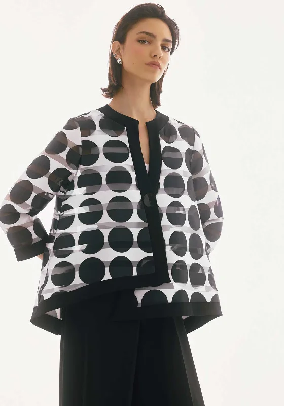 Joseph Ribkoff Polka Dot Sheer Stripe Jacket, Black Plaid Jacket Tartan Jacket Houndstooth Jacket Joseph Ribkoff Polka Dot Sheer Stripe Jacket, Black Plaid Jacket Tartan Jacket Houndstooth Jacket