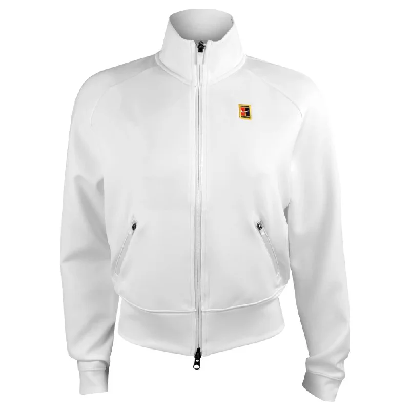 Nike Women's Heritage Jacket - White Front Pockets Side Pockets Patch Pockets