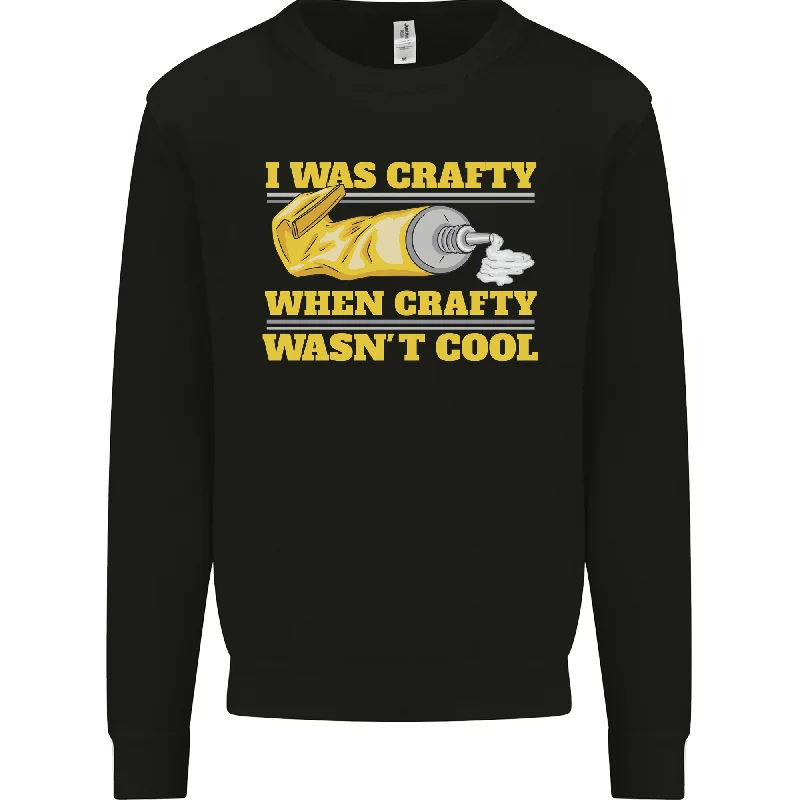 Arts and Crafts Funny Crafty Artist Art Mens Sweatshirt Jumper Hoodie with Button Classic Timeless