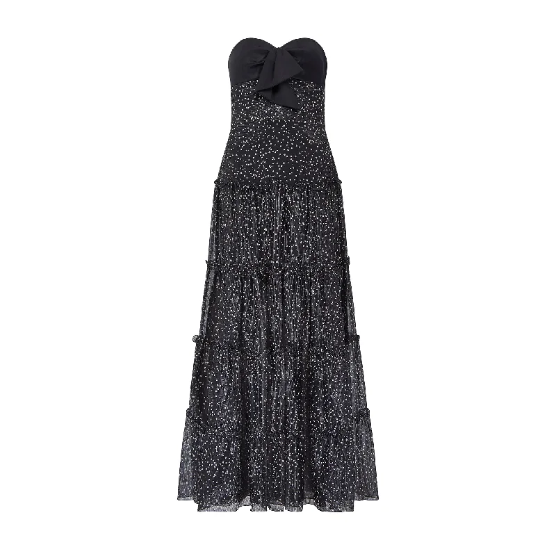 2004 Giorgio Armani Black Label Strapless Monochrome Dress