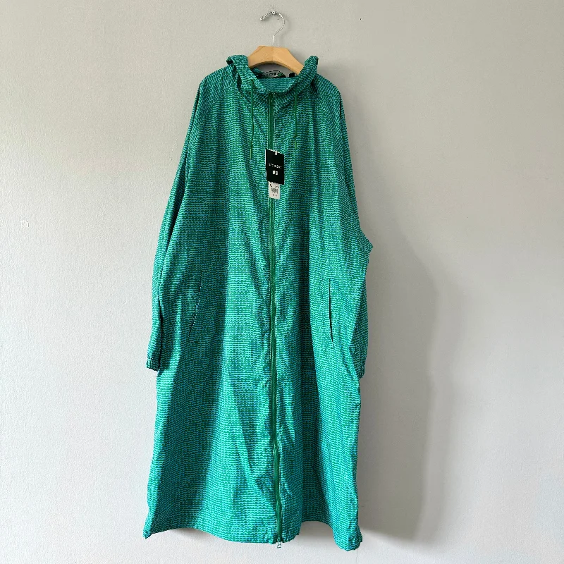 Uniqlo x Marimekko / Blue x green rain coat / Women XS Off-the-Shoulder Jacket Double-Breasted Coat Single-Breasted Coat Uniqlo x Marimekko / Blue x green rain coat / Women XS Off-the-Shoulder Jacket Double-Breasted Coat Single-Breasted Coat