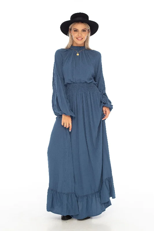 Basics Alexa Winter Dress Indigo - Skemo