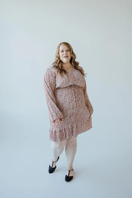BOHO FLORAL DRESS WITH RUFFLE HEM IN FESTIVE BLOOM