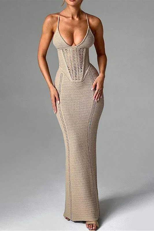 CROCHET BACKLESS LONG DRESS