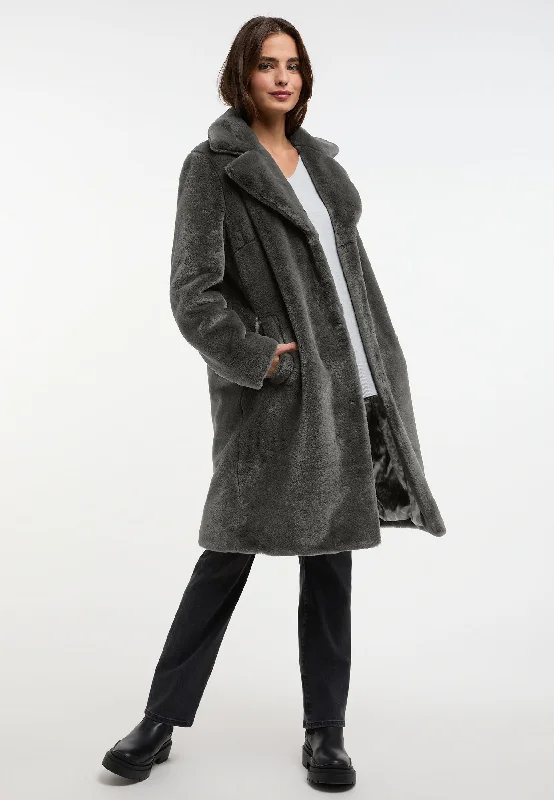 FRIEDA & FREDDIES FAKE FUR COAT Bolero Crop Top Camisole