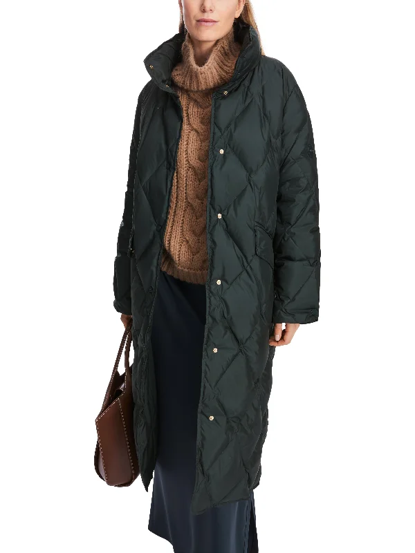 MARC CAIN Green Long Coat Plaid Tartan Floral