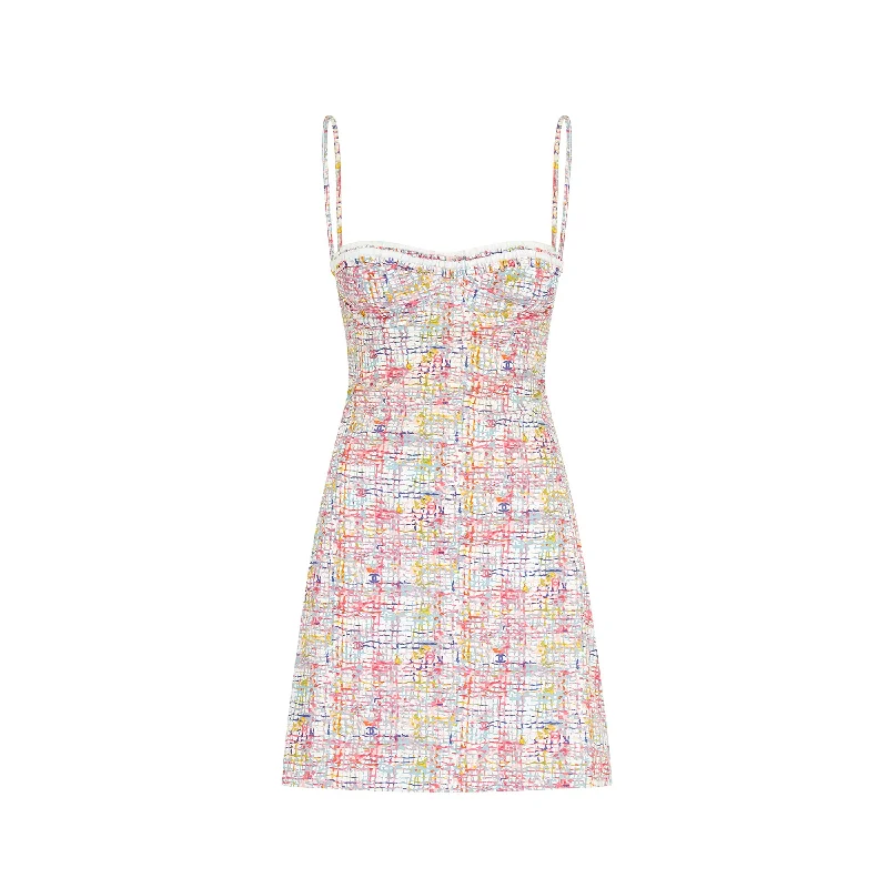 2005 Chanel Cruise Balconette Watercolour Print Dress