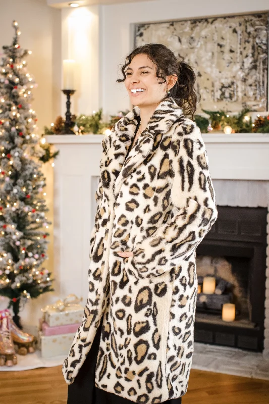 Jolene Faux Fur Coat Tailored Straight A-Line