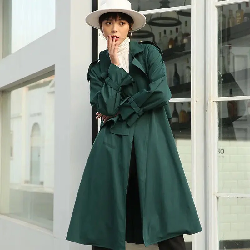 military Style loose spring fall trench coat women Korean style swing coats outwear S4235449 Zip Front Button Front Snap Front military Style loose spring fall trench coat women Korean style swing coats outwear S4235449 Zip Front Button Front Snap Front